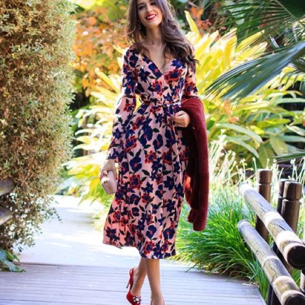 Zara Multicolor Floral Midi Dress